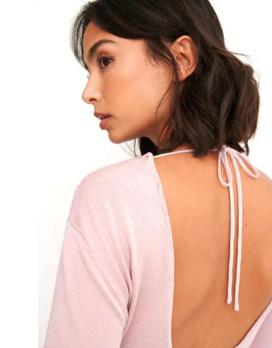 Open Back Long Sleeve Knitted Sweater